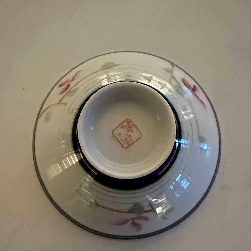 2 for $10 🎁Vintage Rice/Noodle Bowl with Blue, Pink & Gold Design